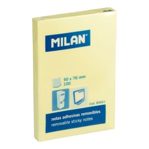 Bloc notes adeziv 50x76 mm Galben pal MILAN (Post-it)