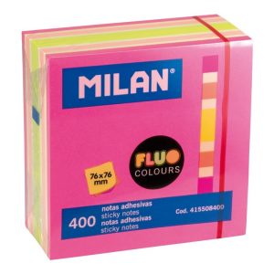Bloc notes adeziv 76x76 mm Galben/Roz MILAN (Post-it)