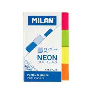 Bloc notes adeziv index 4x20x50 mm 4 culori neon MILAN (Post-it)