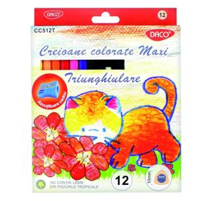 Creion color 12 culori Maxi triunghiular DACO