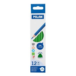Creion color unicolor Set 12 Verde MILAN