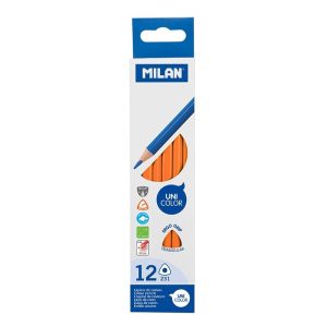 Creion color unicolor Set 12 Portocaliu MILAN
