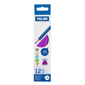 Creion color unicolor Set 12 Mov MILAN