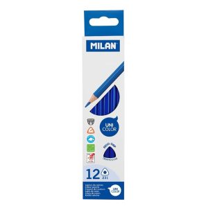 Creion color unicolor Set 12 Albastru MILAN