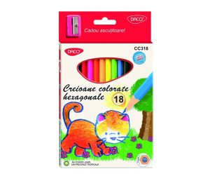 Creion color 18 culori Hexagonal DACO