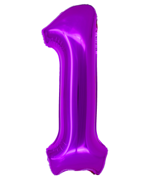 Balon folie Cifra unu 100 cm Roz magenta DACO