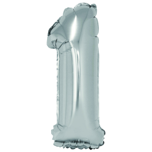 Balon folie Cifra unu 40 cm Argintiu DACO