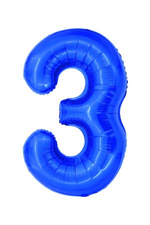 Balon folie Cifra trei 100 cm Albastru DACO