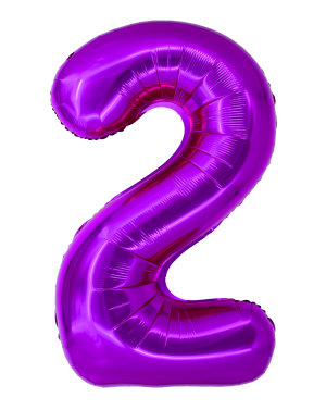 Balon folie Cifra doi 100 cm Roz magenta DACO