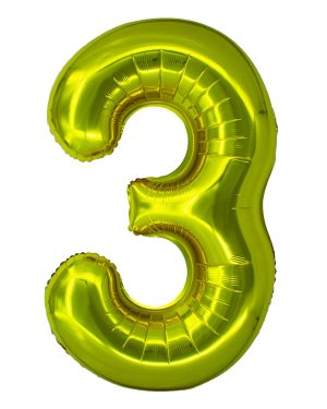 Balon folie Cifra trei 100 cm Auriu DACO