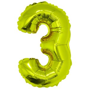 Balon folie Cifra trei 40 cm Auriu DACO