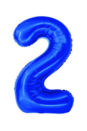 Balon folie Cifra doi 100 cm Albastru DACO