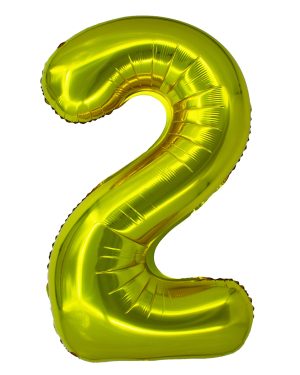 Balon folie Cifra doi 100 cm Auriu DACO