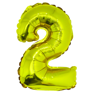 Balon folie Cifra doi 40 cm Auriu DACO