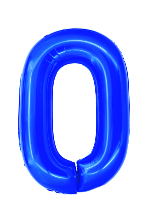 Balon folie Cifra zero 100 cm Albastru DACO