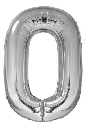 Balon folie Cifra zero 100 cm Argintiu DACO