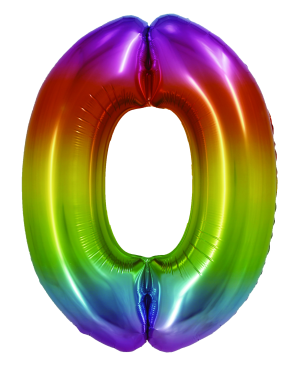 Balon folie Cifra zero 85 cm Curcubeu DACO