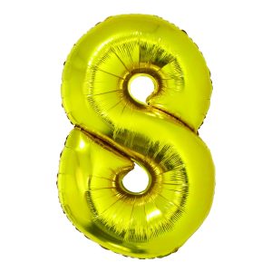 Balon folie Cifra opt 85 cm auriu DACO