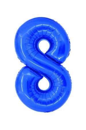 Balon folie Cifra opt 100 cm Albastru DACO