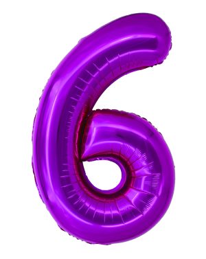 Balon folie Cifra șase 100 cm Roz magenta DACO