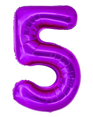 Balon folie Cifra cinci 100 cm Roz magenta DACO