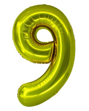 Balon folie Cifra nouă 100 cm Auriu DACO