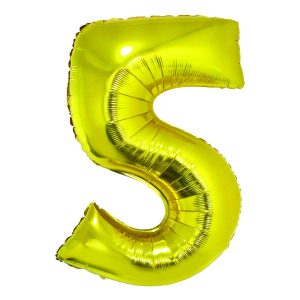 Balon folie Cifra cinci 85 cm Auriu DACO