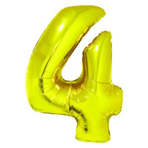 Balon folie Cifra patru 85 cm Auriu DACO