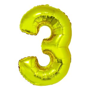 Balon folie Cifra trei 85 cm Auriu DACO