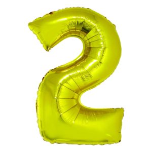 Balon folie Cifra doi 85 cm Auriu DACO