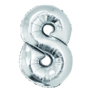 Balon folie Cifra opt 85 cm Argintiu DACO
