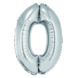 Balon folie Cifra zero 85 cm Argintiu DACO