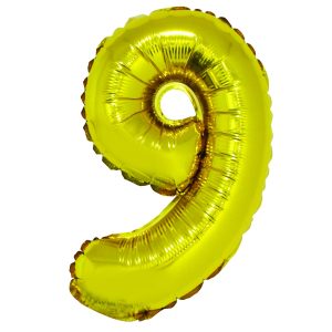 Balon folie Cifra nouă 40 cm Auriu DACO