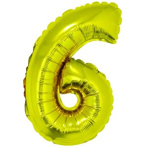 Balon folie Cifra șase 40cm Auriu DACO