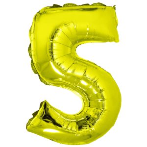 Balon folie Cifra cinci 40 cm Auriu DACO