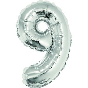 Balon folie Cifra nouă Argintiu 40 cm DACO