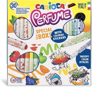 Carioca 30 culori parfumate + abțibilduri 43082 - CARIOCA