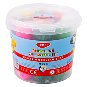 Plastilină 10 culori 1500 g Cu Greutate DACO