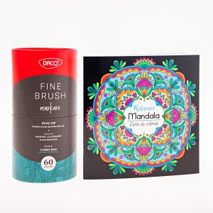 Pachet markere + carte de colorat mandala