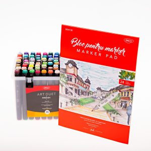 Pachet markere + bloc pentru markere