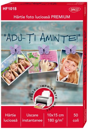 Hârtie foto 10x15 cm 180 g/mp 50 coli DACO