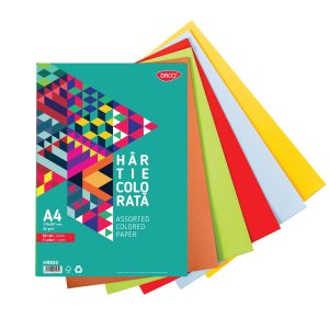 Hârtie colorată A4 80 g/mp 50 coli 5 culori DACO