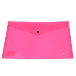 Mapă plastic plic cu capsă A4 Roz DACO