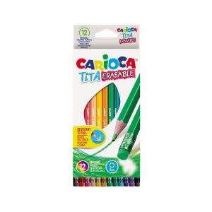 Creion color 12 culori cu radieră CARIOCA