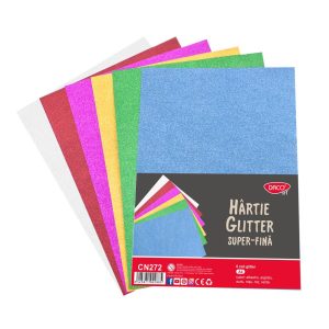Hârtie glitter super-fină A4 6 culori DACO