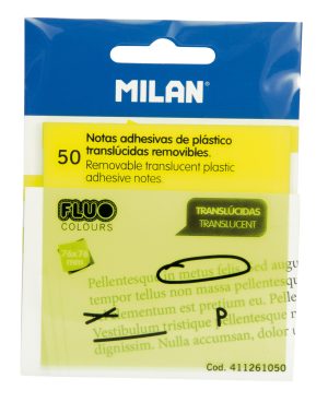 Bloc notes adeziv plastic 76x76 mm Galben MILAN (Post-it)