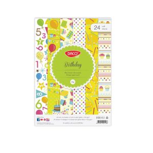 Hârtie decorativă A4 24 coli Birthday DACO