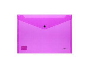 Mapă plastic plic cu capsă A4 Magenta neon DACO