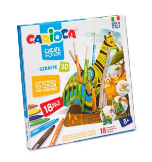 Set 3D + 18 carioci Girafă CARIOCA