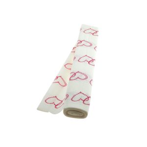 Hârtie floristică 180 g/mp Alb cu inimi